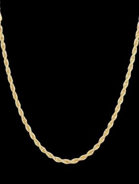 18K Italian Gold-Filled 2.5mm Rope Chain No Tarnish 22 Inch